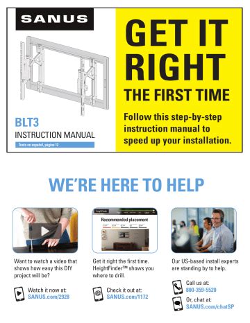 2928 4d|SANUS BLT3 INSTRUCTION MANUAL Pdf Download .